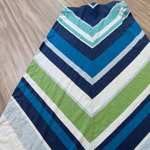 Tommy Bahama XS/TP long maxi skirt striped blue green 100% cotton